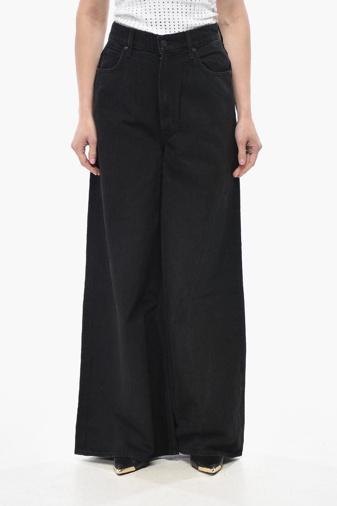 Mother 3500~SNACKSJeans Cotton-Blend Wide-Leg Jeans