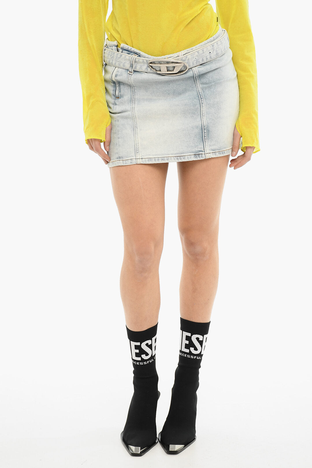Diesel 2405~Denim Miniskirt DE-FLIP-S With Belt