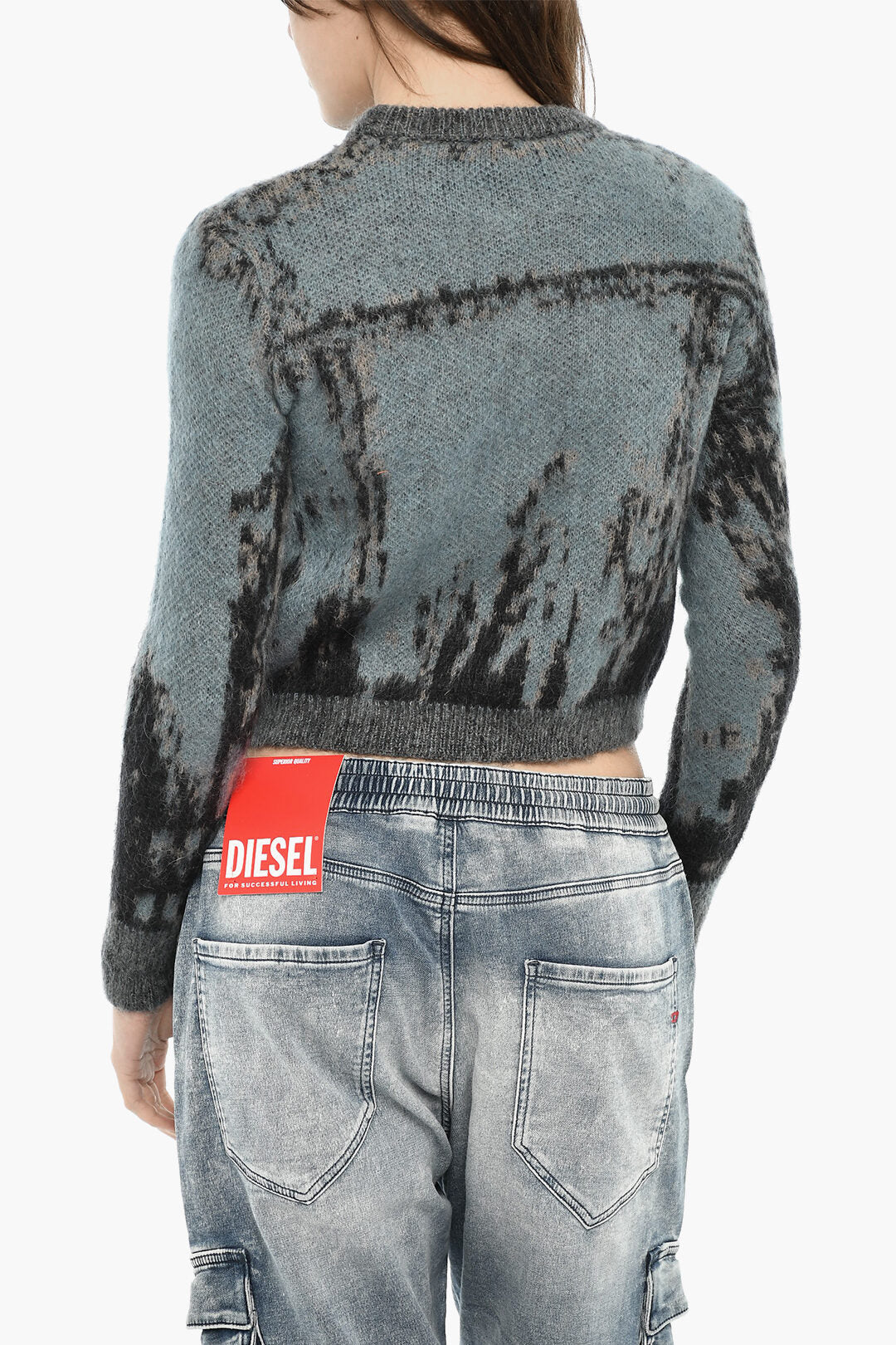 Diesel 3250~Wool-Blend Cropped Crewneck Sweater M-SYMI