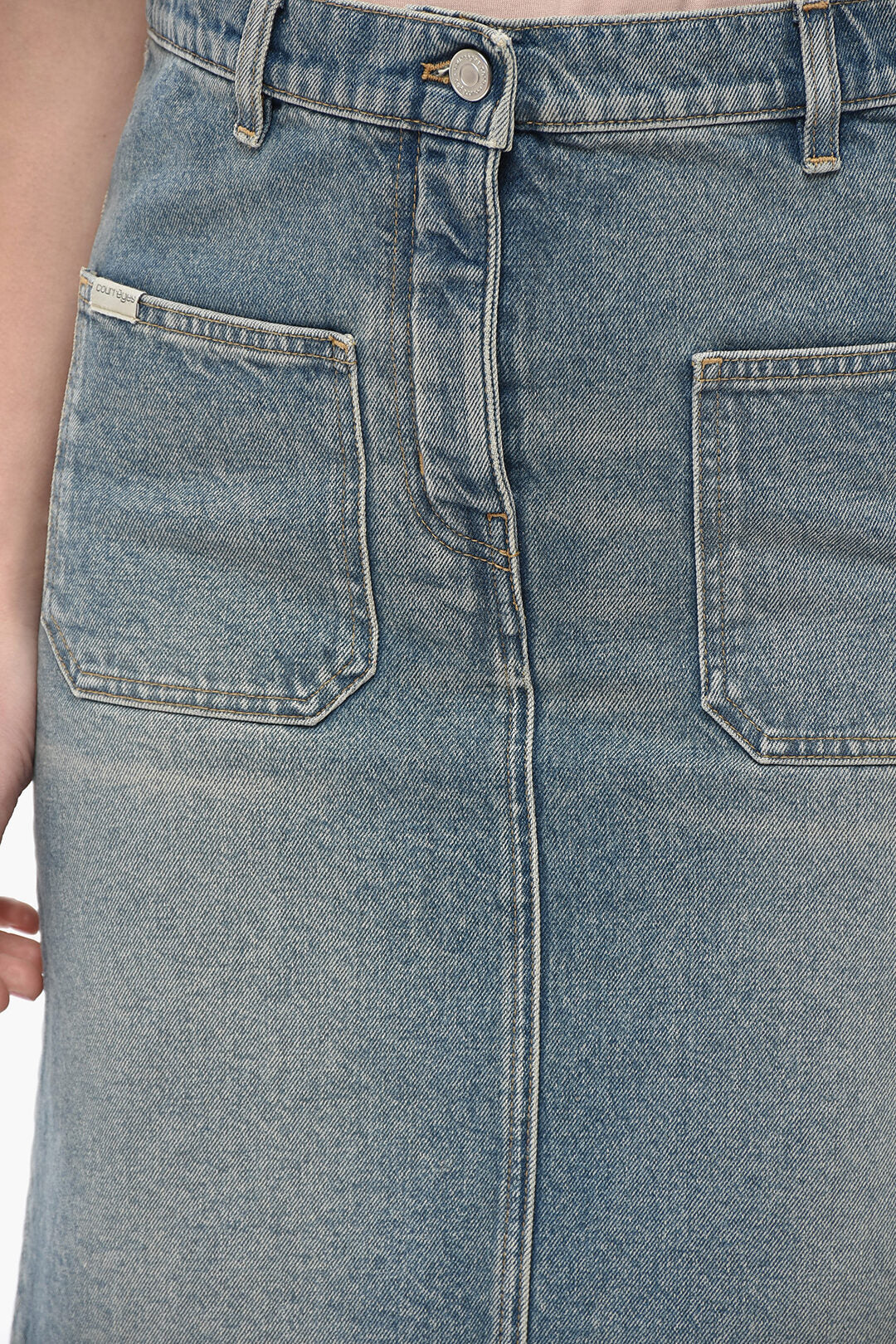 Courreges 2750~Denim Midi Skirt with Back Slit
