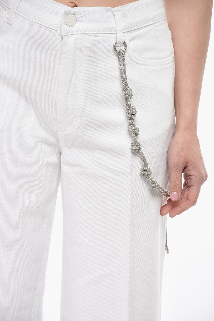 Pinko 2405~Loose-Fit Jeans LAURYN with Jewel Chain 27cm