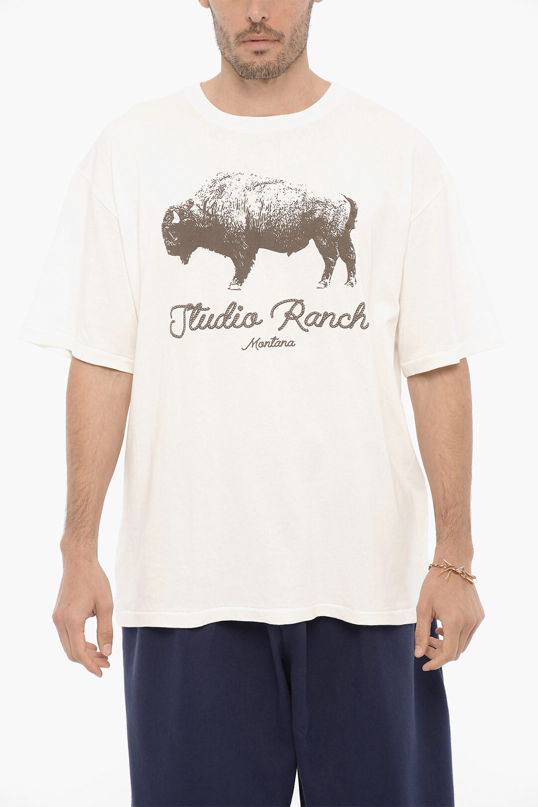 1989 Studio 2405~Crewneck T‑Shirt STUDIO RANCH with Front Print