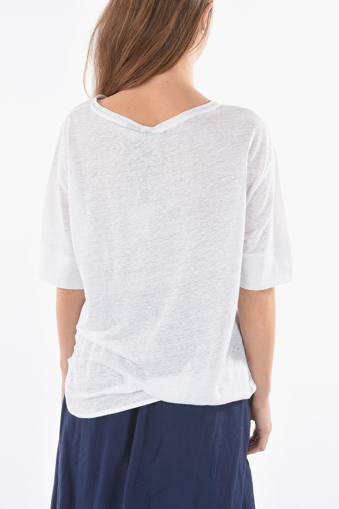 Woolrich 2405~Linen Crewneck T-Shirt SLUB with Pocket, view 2