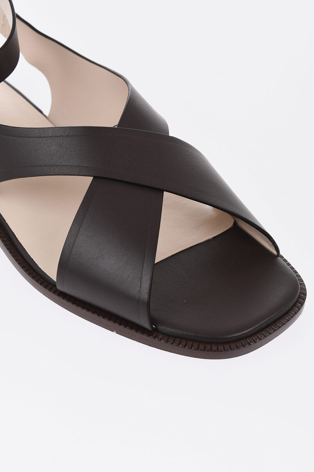 Tod's 2405~Leather Criss-Cross Sandals with Ankle Strap