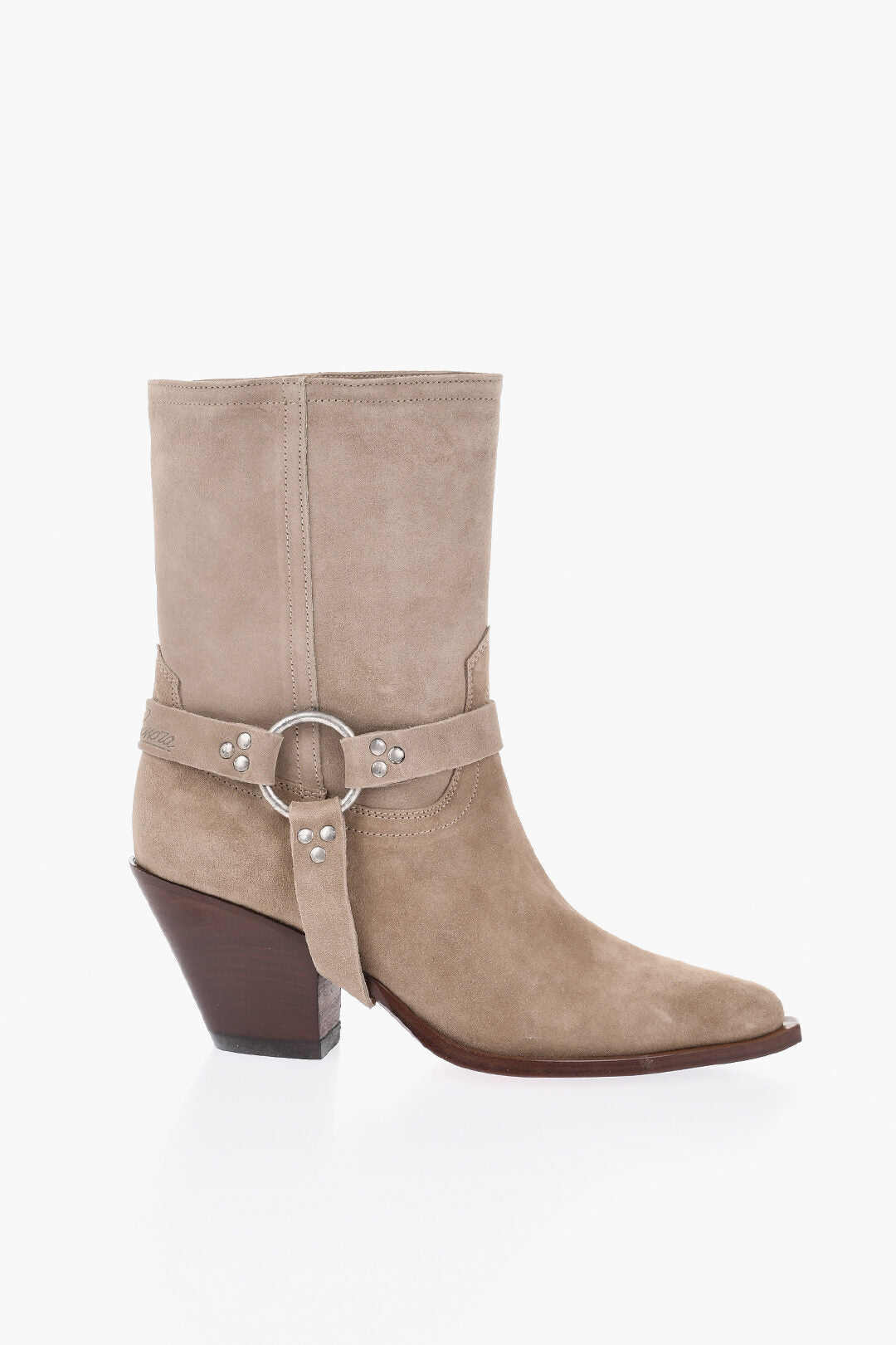 Sonora 2500~Suede Cowboy Ankle Boots ATOKA BELT 9cm Heel