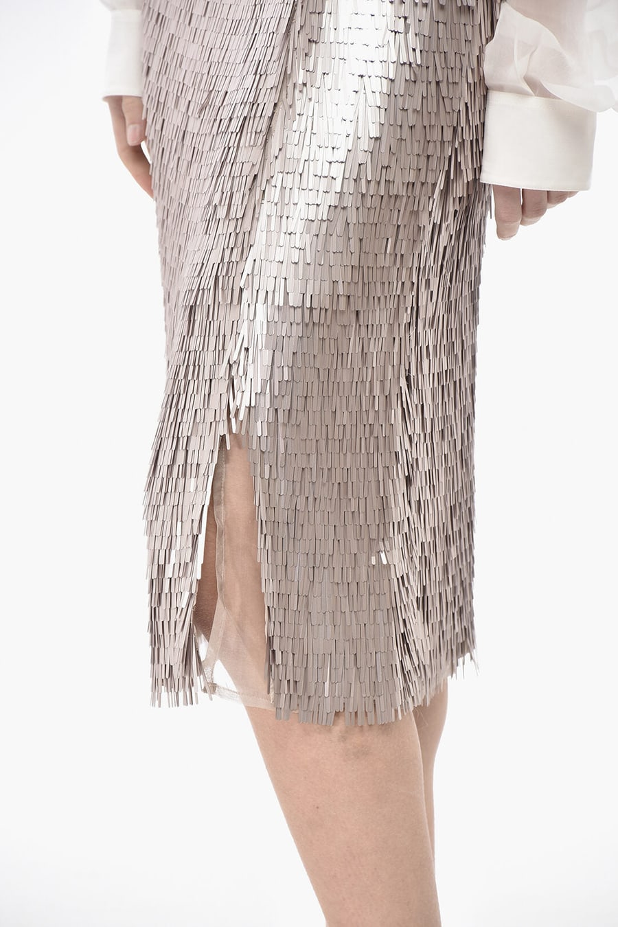 Rohe 3050~Rectangular-Sequin Midi Sheath Skirt, view 3
