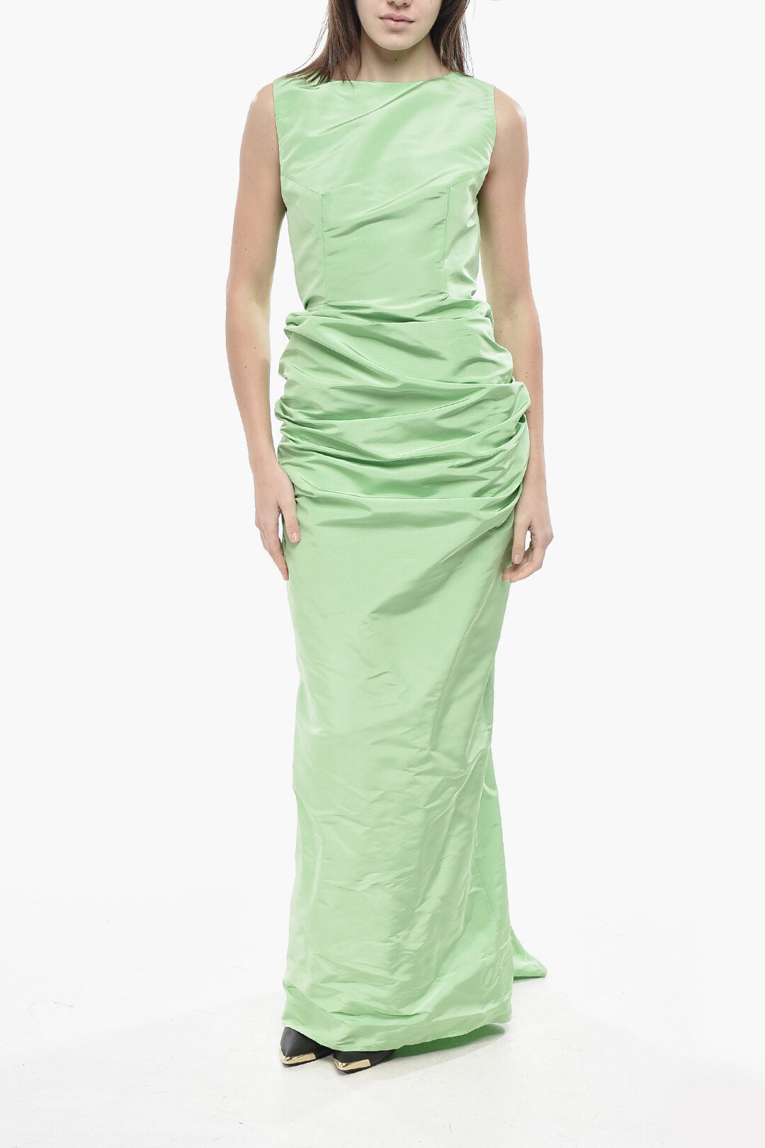 Super Blond 2850~Silk Mermaid Dress with Deep Back Neckline