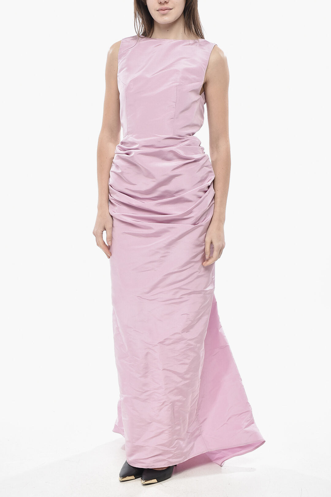 Super Blond 3050~Silk Mermaid Dress with Deep Back Neckline