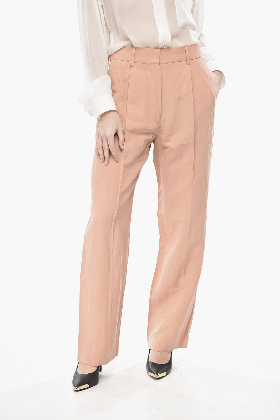 Blazè 3050~Two-Pleat Linen-Blend Trousers FLICA