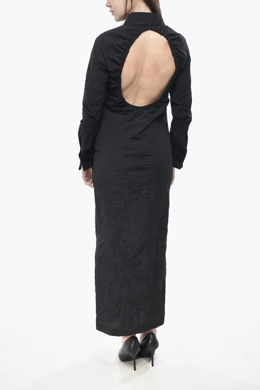 Max Mara 3500~Cotton-Blend Shirt Dress ROVIGO with Bare-Back Design, view 2
