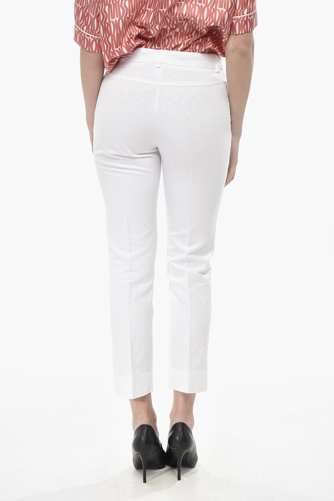 Aspesi 2405~Linen-Blend Cropped-Fit Chino Trousers, view 2
