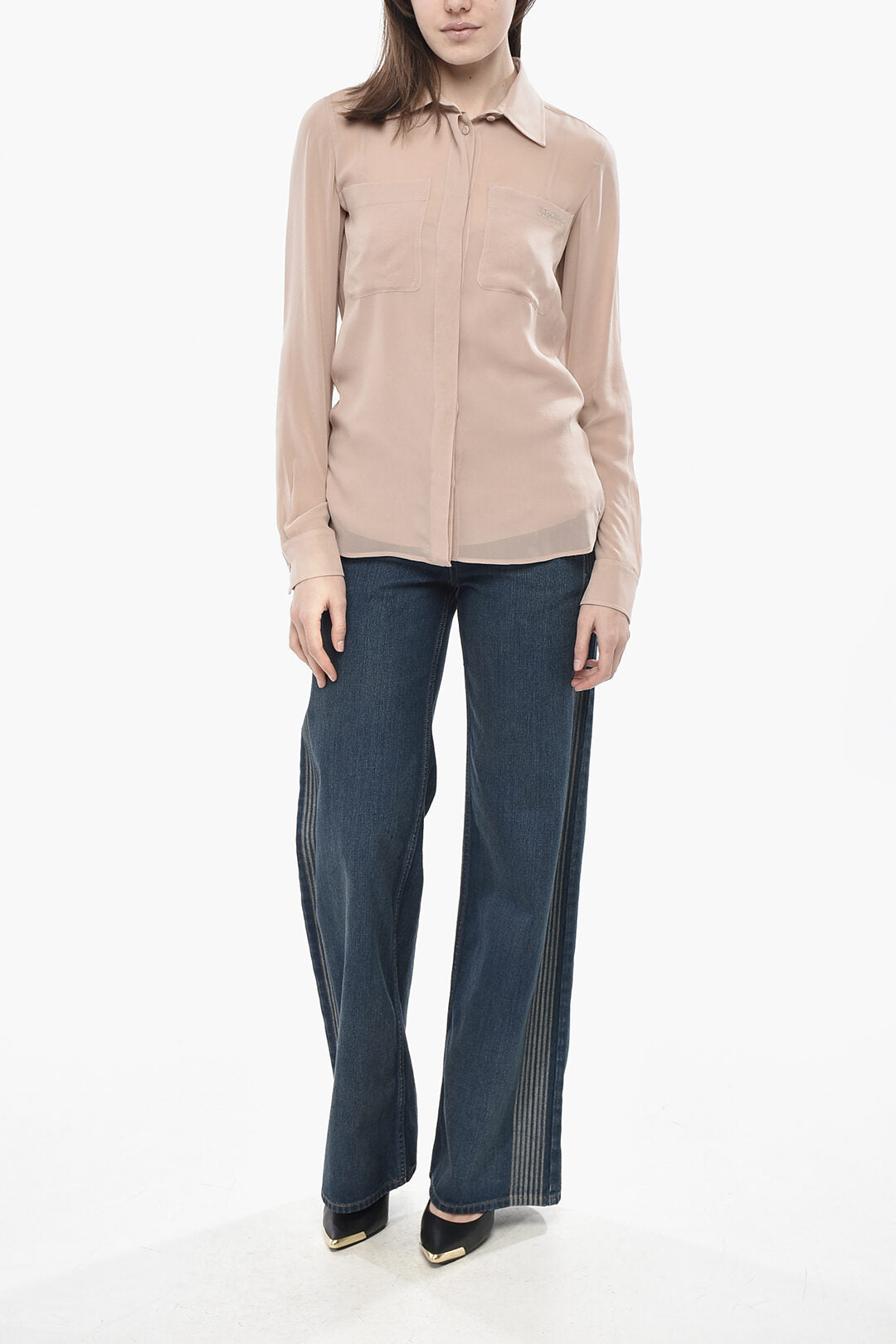 Max Mara 3050~Chiffon Shirt ERCOLE with Slip