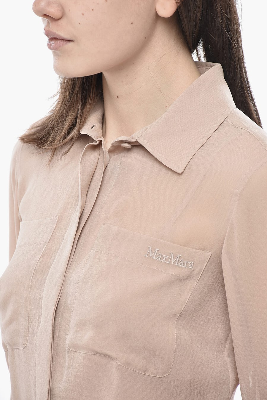 Max Mara 3050~Chiffon Shirt ERCOLE with Slip, view 3