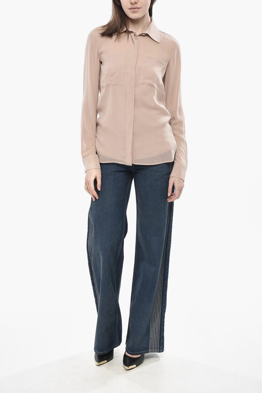 Max Mara 3050~Chiffon Shirt ERCOLE with Slip, view 4
