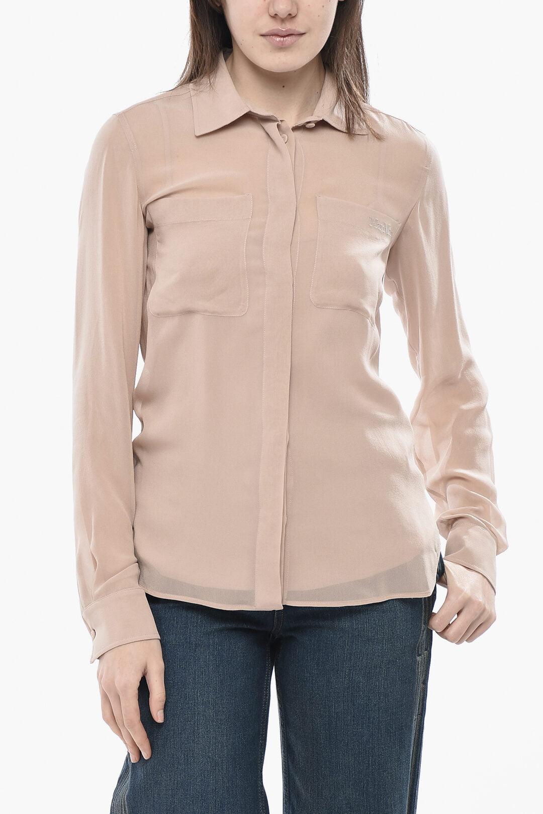 Max Mara 3050~Chiffon Shirt ERCOLE with Slip