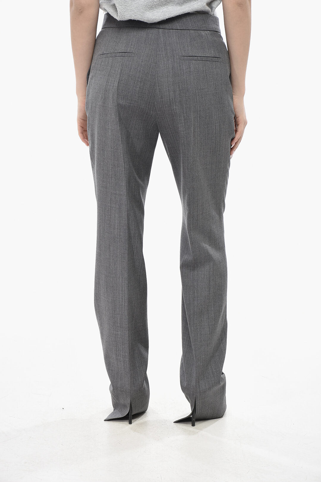 Jil Sander 2470~Wool Slim-Fit Trousers with Hidden Closure, view 2