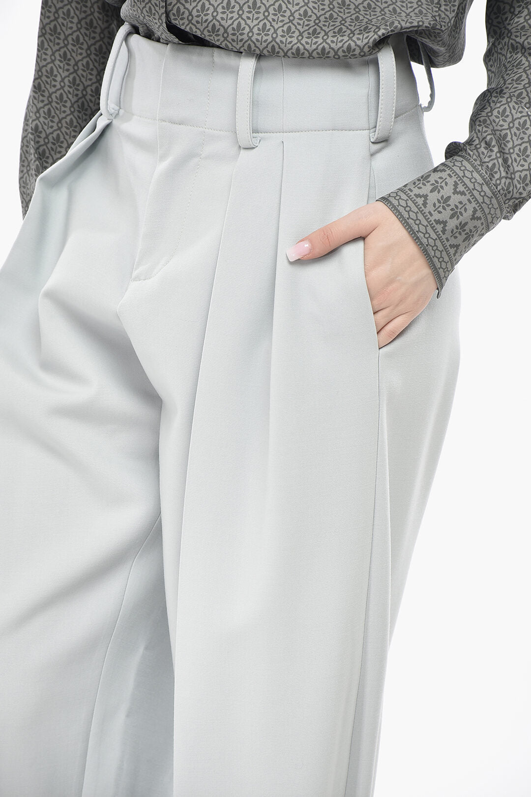 Super Blond 2750~Two-Pleat Stretch Virgin Wool Trousers