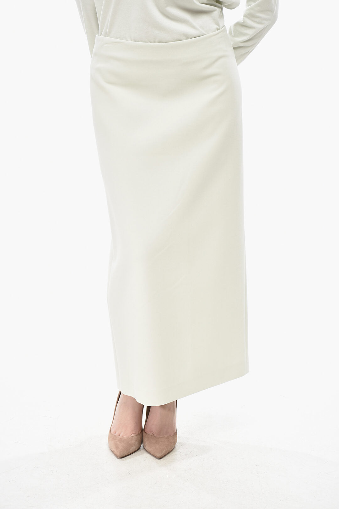 Super Blond 2850~Midi Pencil Skirt With Adjustable Split