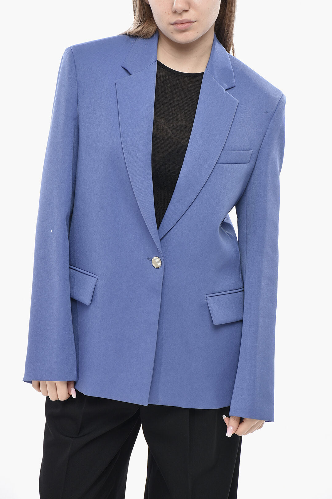 The Attico 2550~Oversized Wool Blazer with Flap Pockets