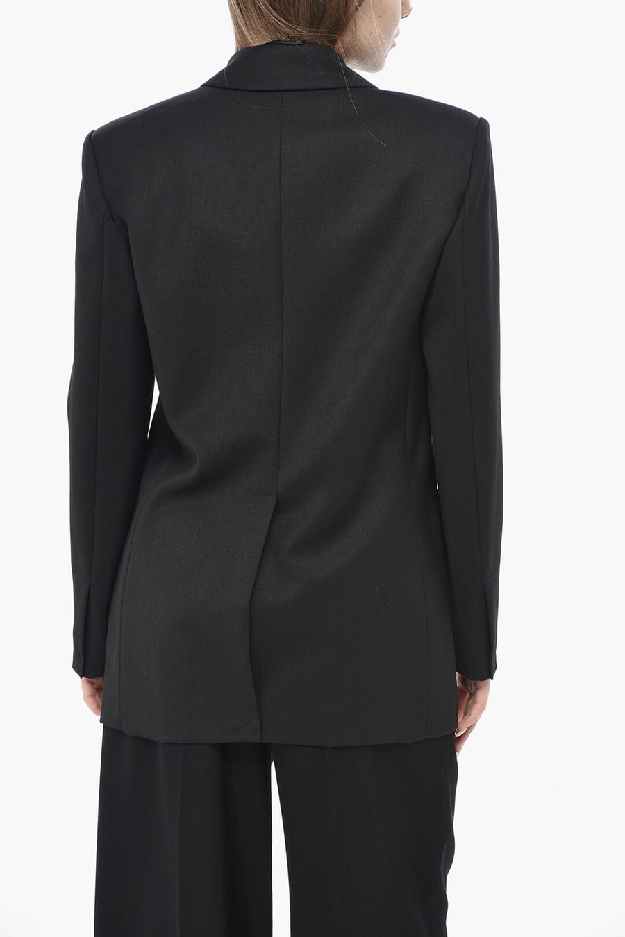 Pinko 3500~Wool-Blend Blazer GAZZELLA With Satin Bow, view 2