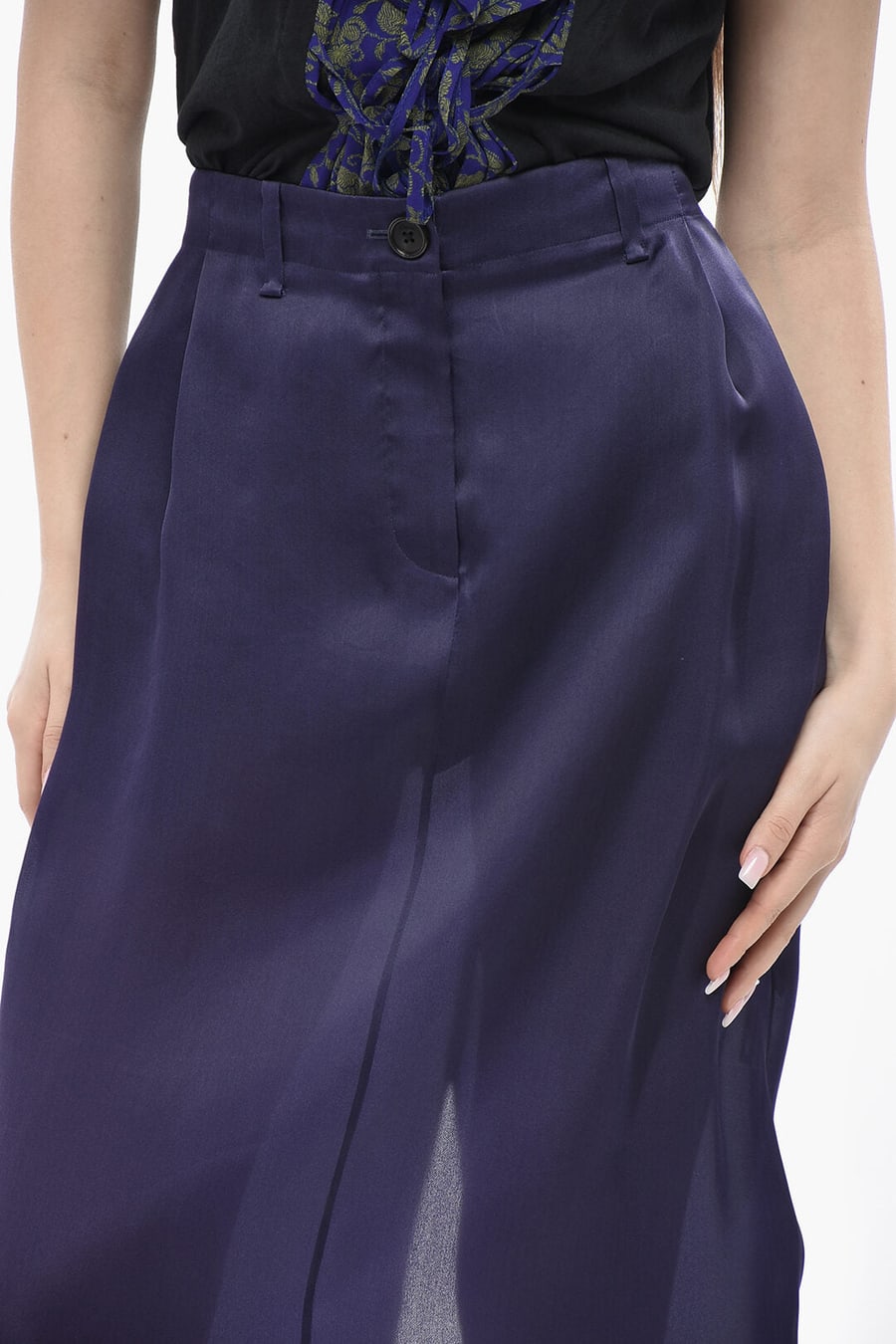 Khaite 2405~Silk Organza Pencil Skirt LUCIAN, view 2