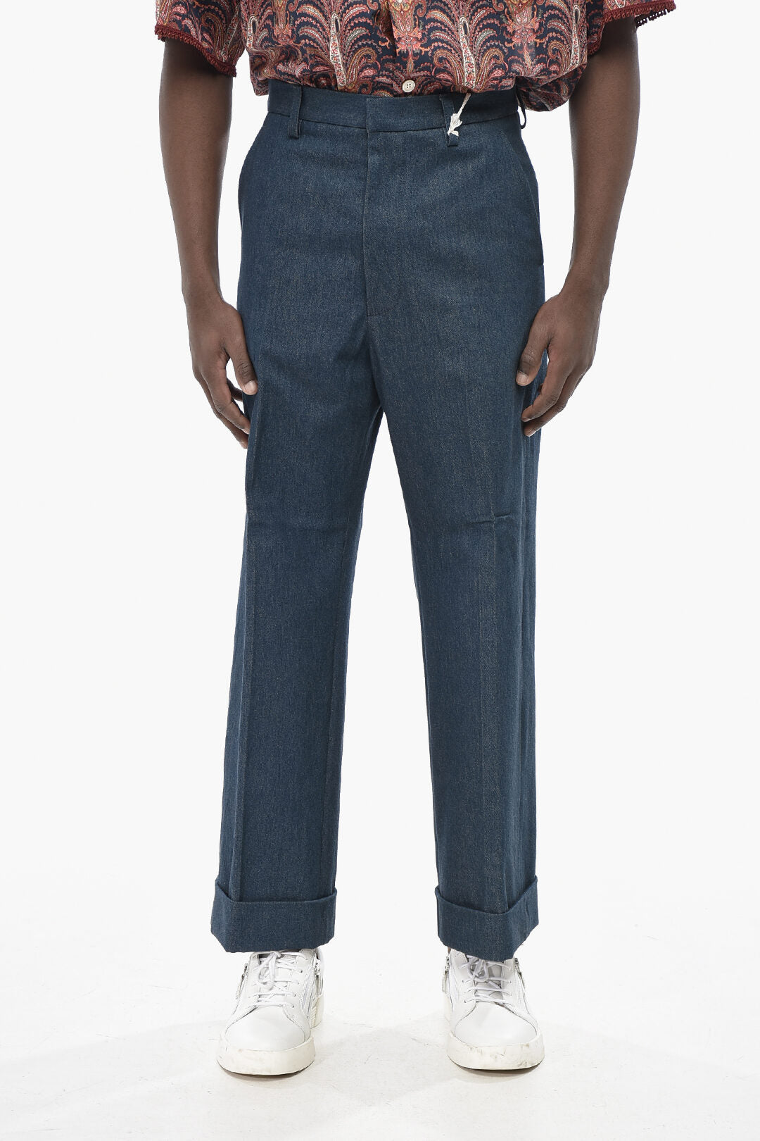 Valentino 2405~Wide-Leg Jeans with 26cm Cuffed Hem