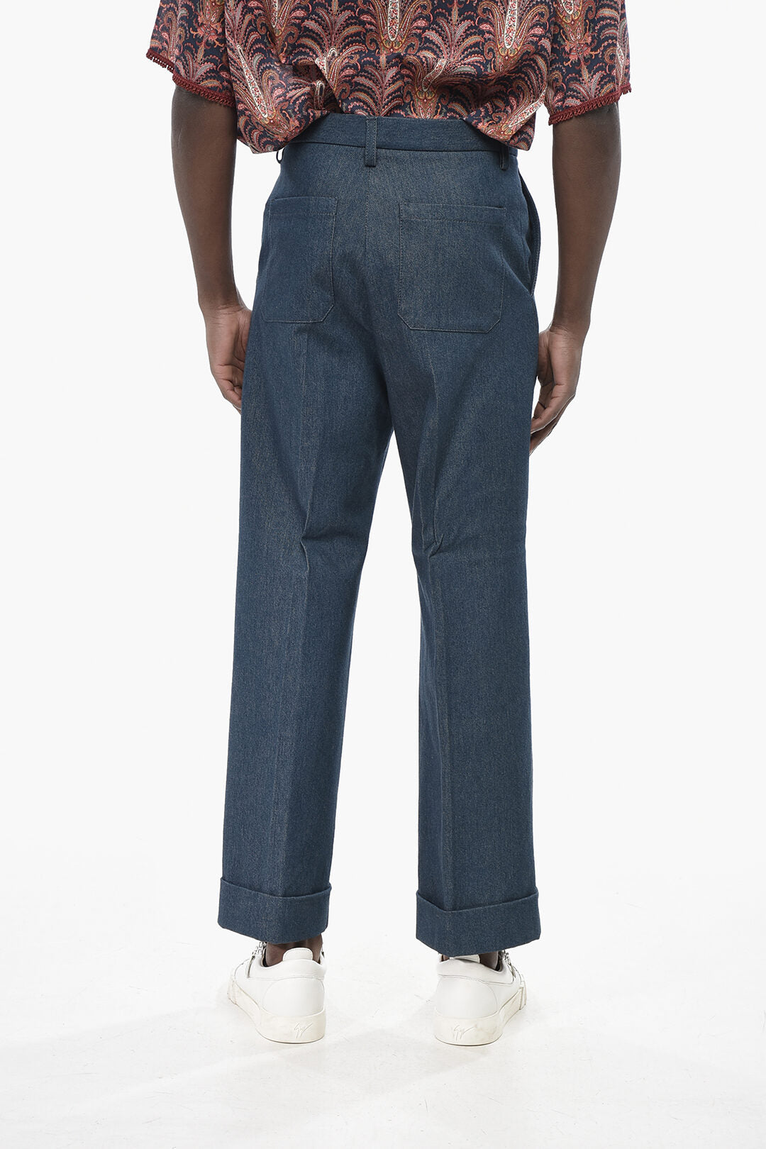 Valentino 2405~Wide-Leg Jeans with 26cm Cuffed Hem, view 2