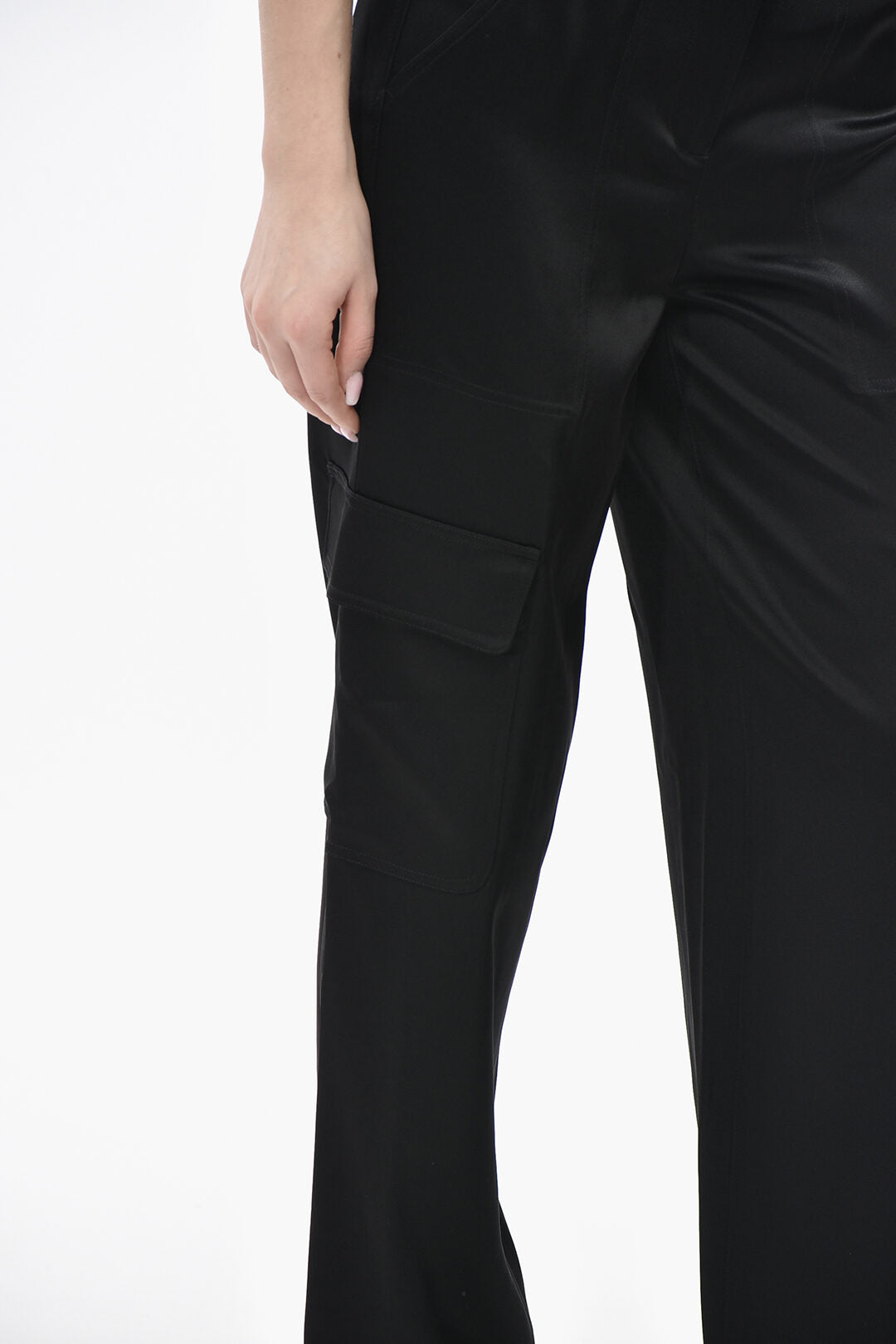 Michael Kors 3500~Satin Cargo Trousers with Belt Loops
