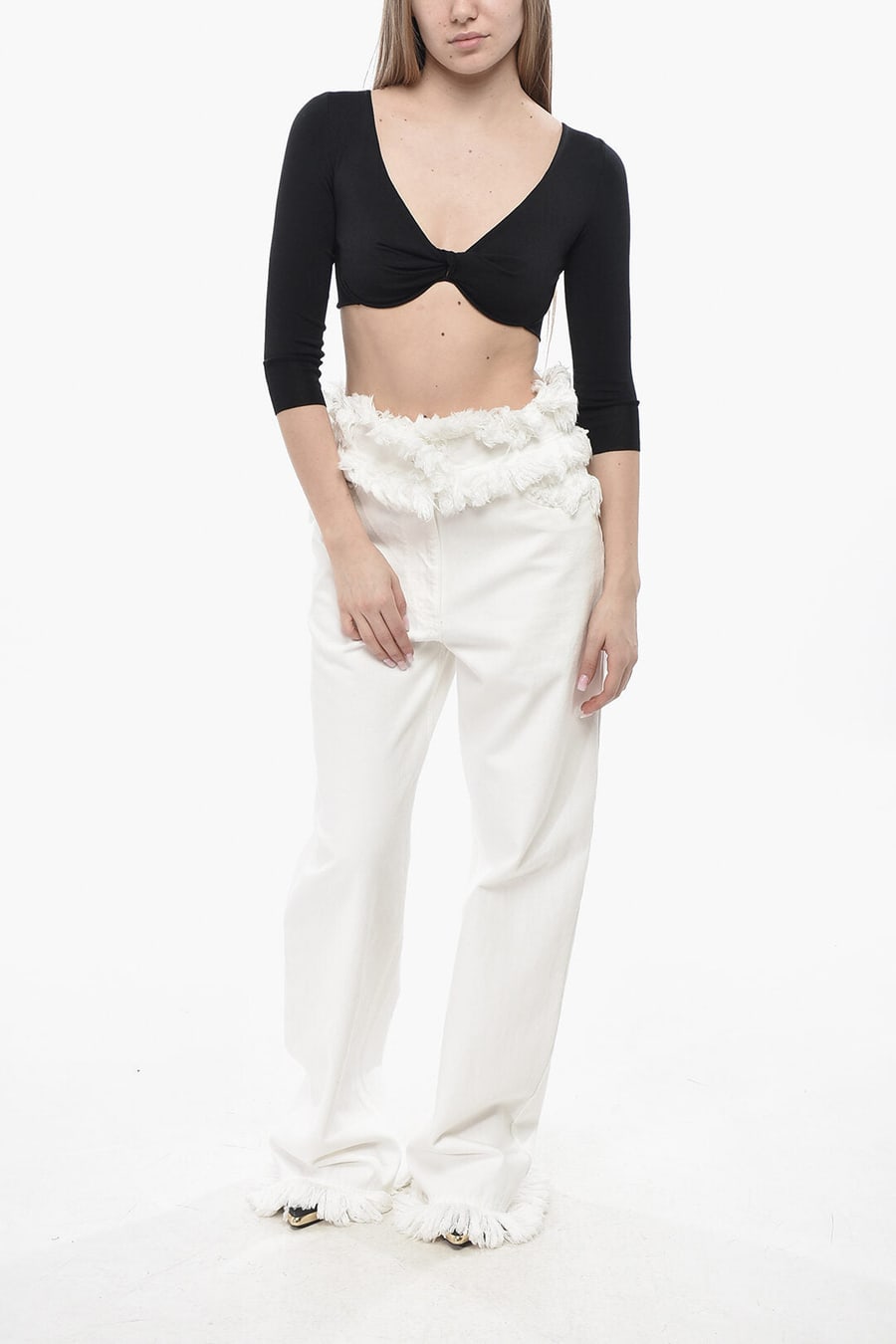 Celine 3500~Silk Jersey Crop Top with Underwire, view 2