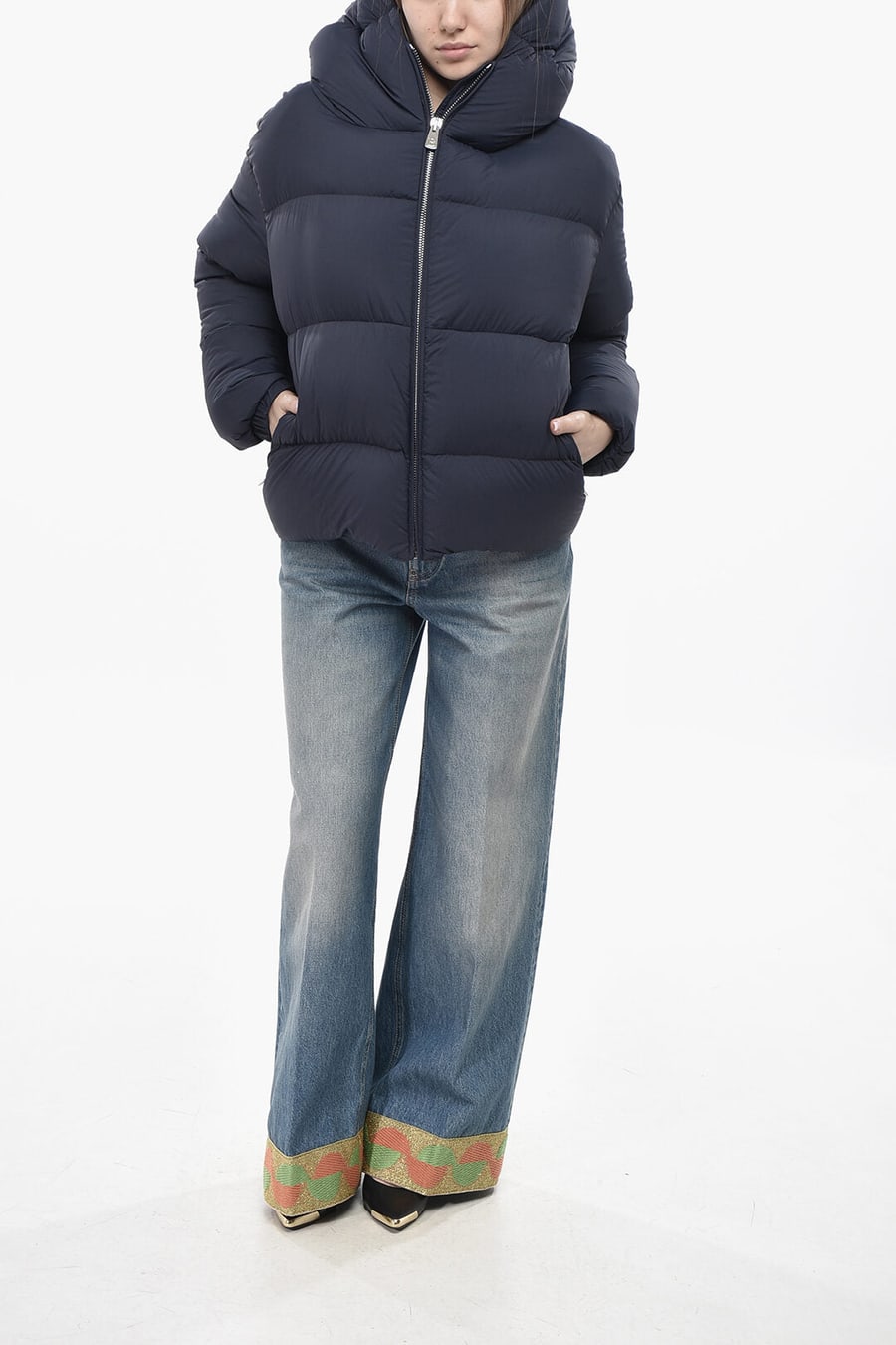 Bacon 2405~Solid-Color Puffer CLOUD With Hood, view 4