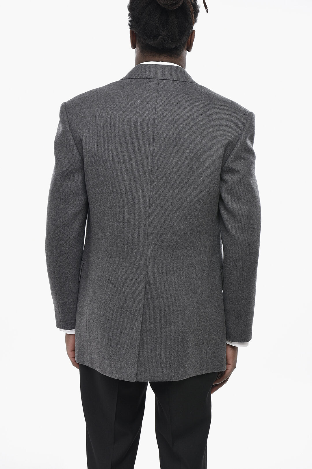 Gucci 2470~Open Front Wool Jacket With Peak Lapel, view 2