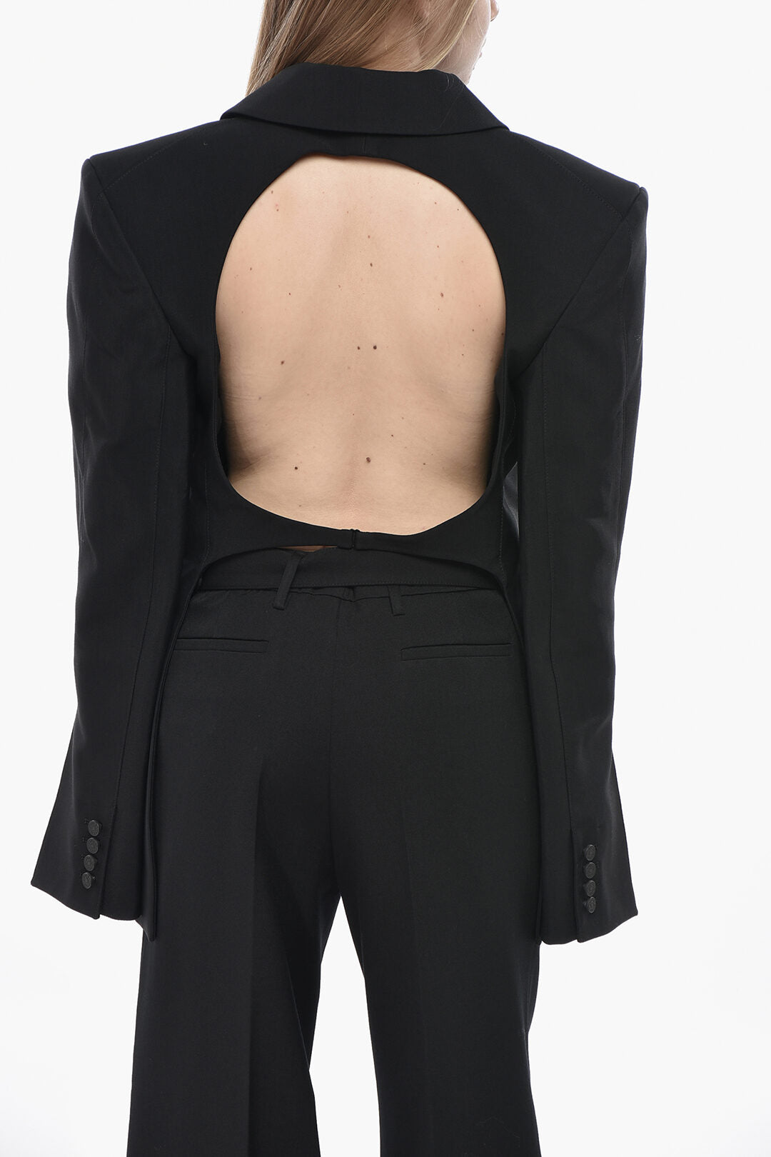 Mugler 3500~Bare-Back Blazer with Padded Straps