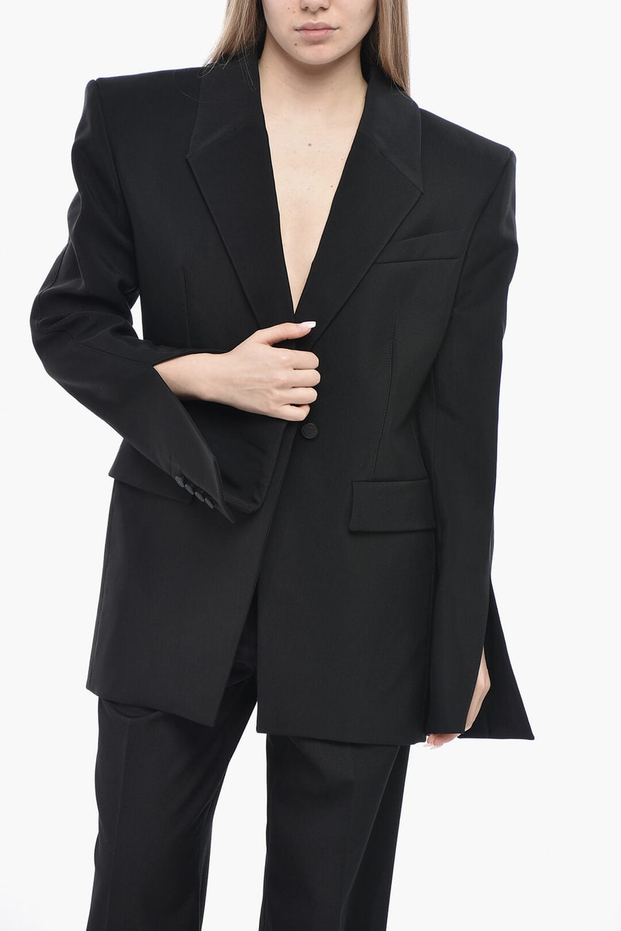 Mugler 3500~Bare-Back Blazer with Padded Straps