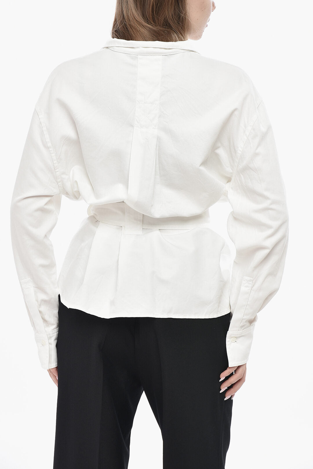 Ferragamo 2405~Cotton-Blend Sahariana Shirt With Belt, view 2