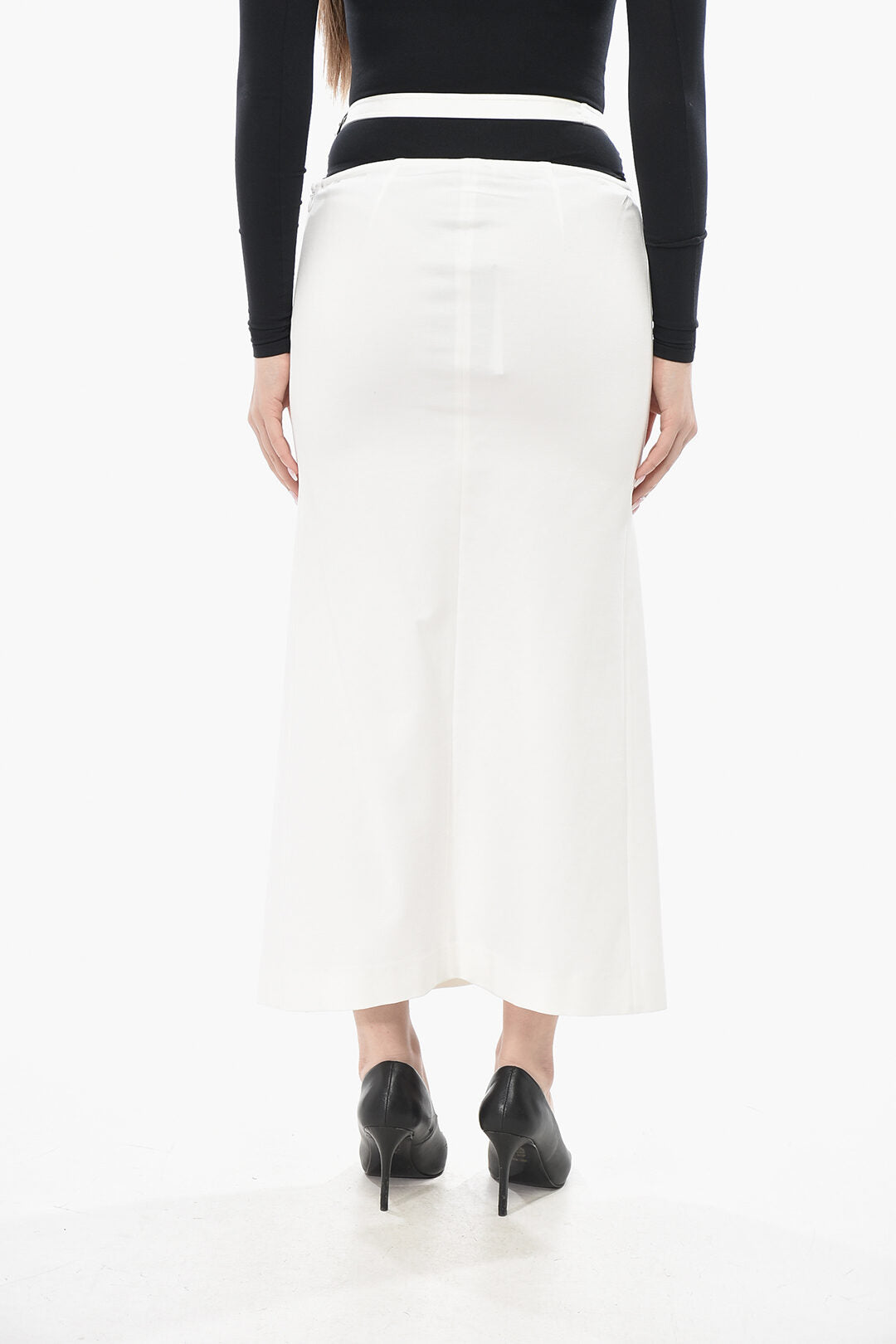 The Attico 2405~Jersey Midi Skirt with Belt, view 2