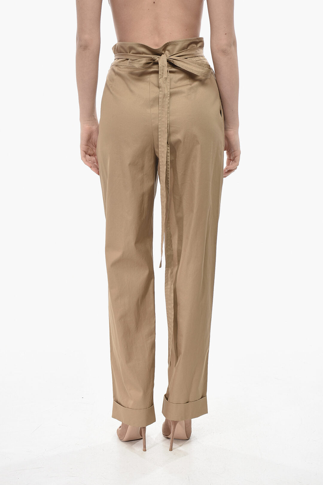 Saint Laurent 2500~Two-Pleat Cotton Trousers With Belt