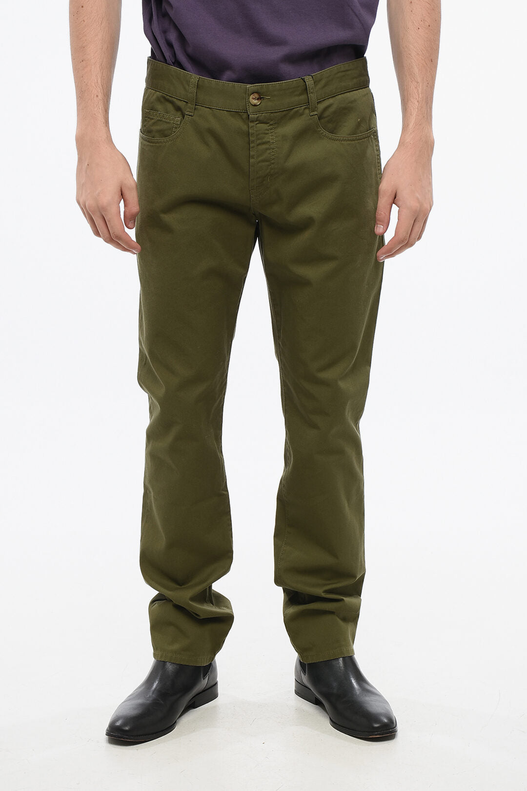 Saint Laurent 2850~Lightweight Cotton 5-Pocket Pants with Belt Loops