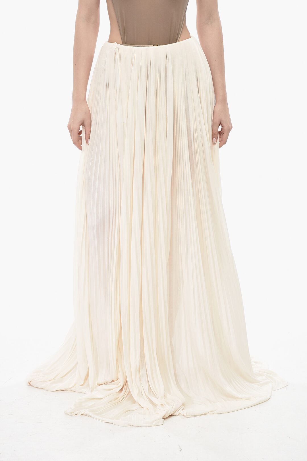 Saint Laurent 2405~Plissé Jersey Maxi Skirt MADAME