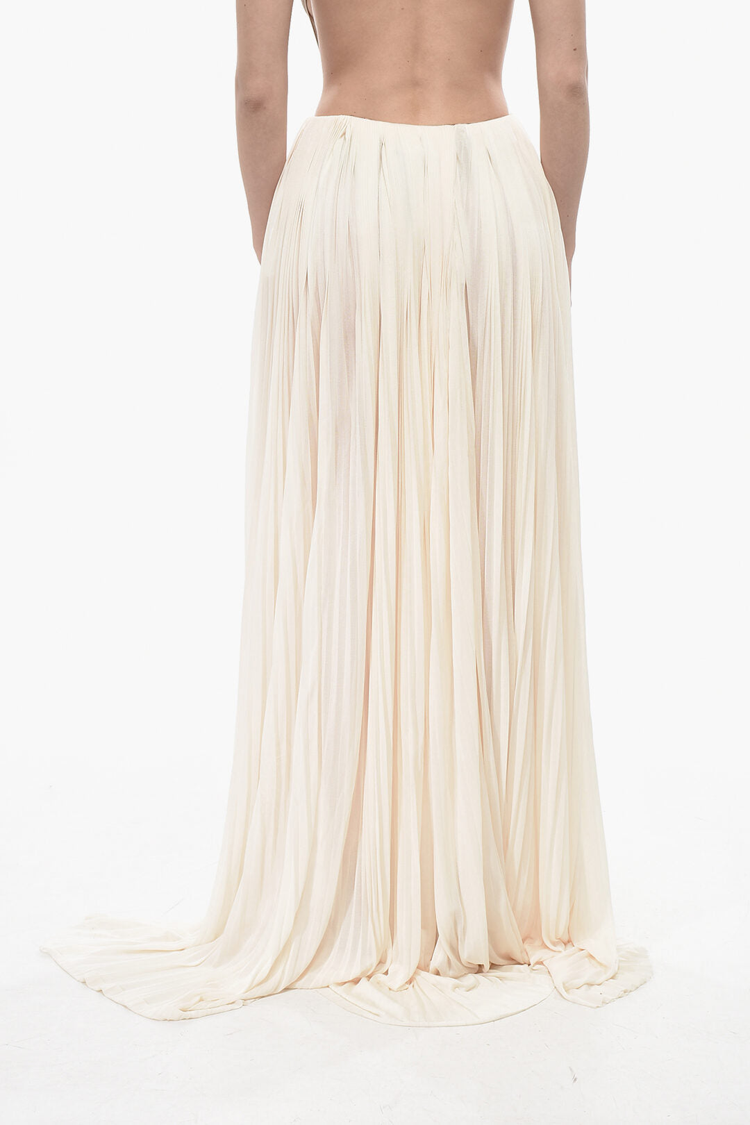 Saint Laurent 2405~Plissé Jersey Maxi Skirt MADAME, view 2