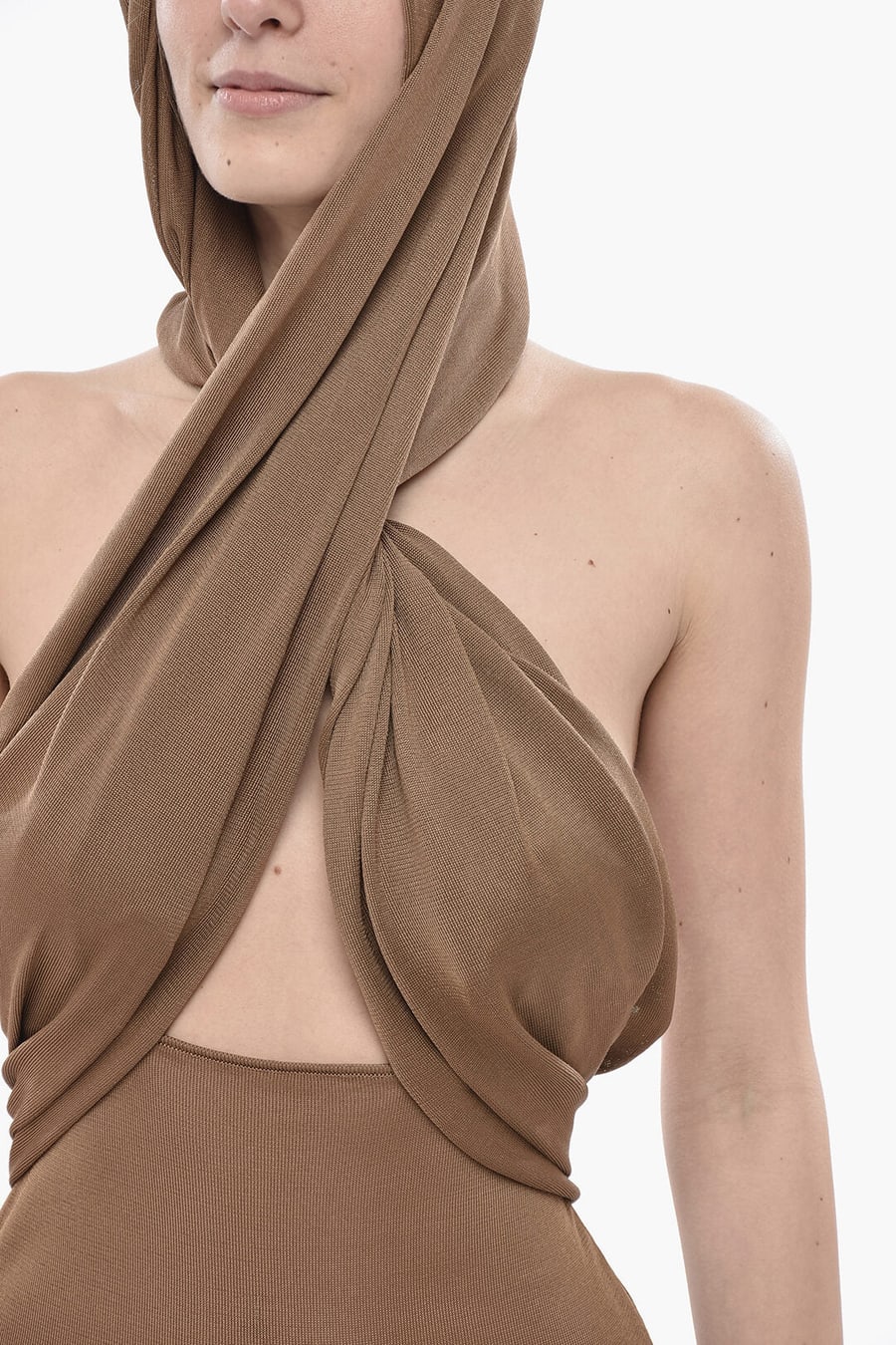 Saint Laurent 2405~Viscose Sleeveless Dress with Hood, view 2