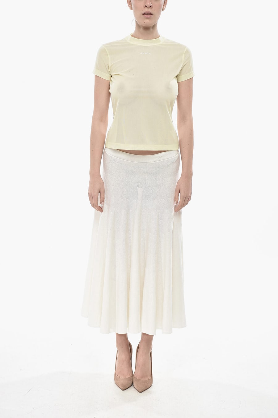 Alaïa 3000~Mesh Short-Sleeve Top