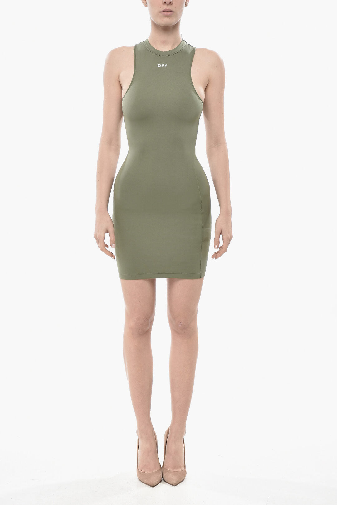 Off-White 2800~Stretch Fabric Tank Dress SLEEK ROWING