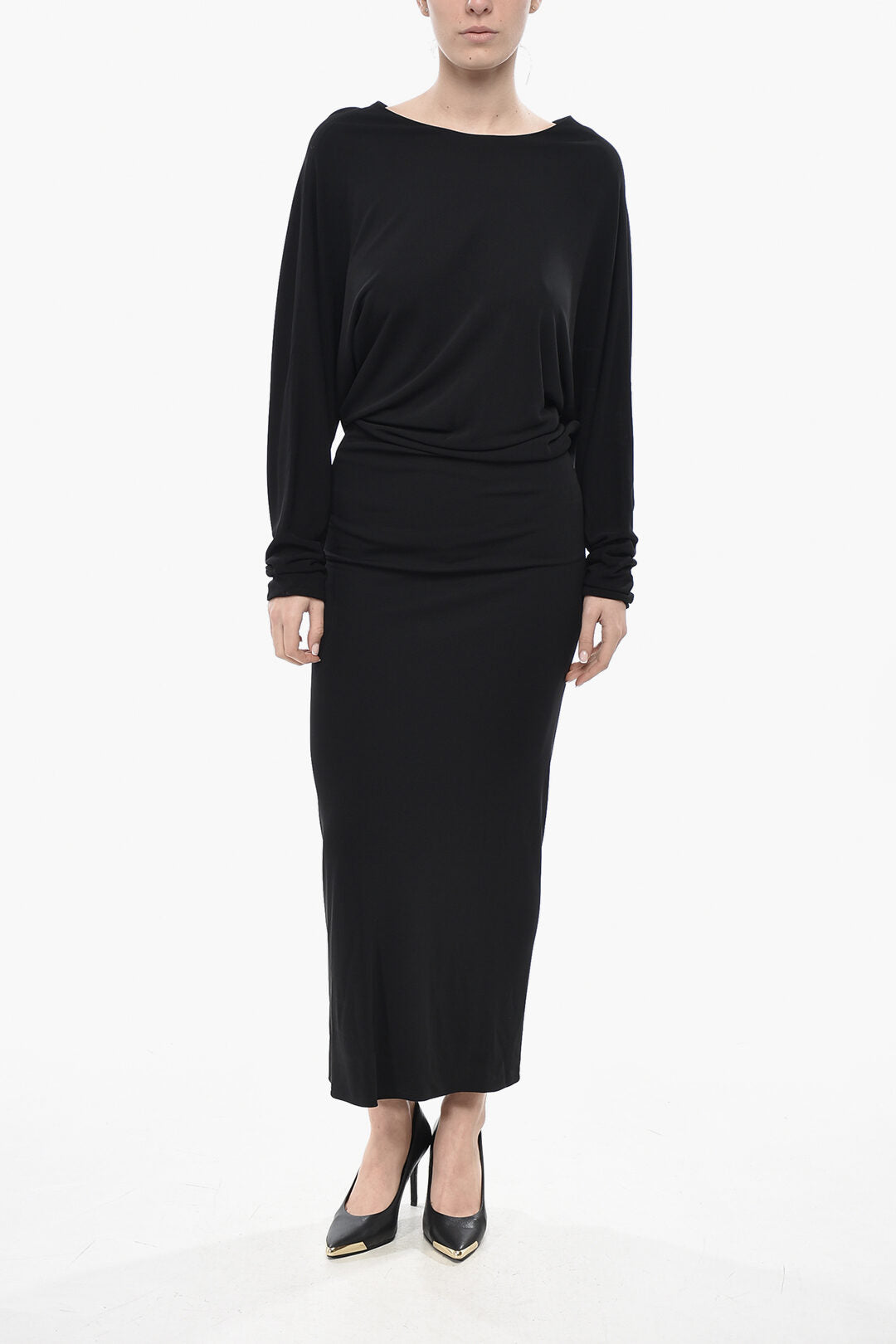 Khaite 3500~Backless Dress with Batwing Sleeves