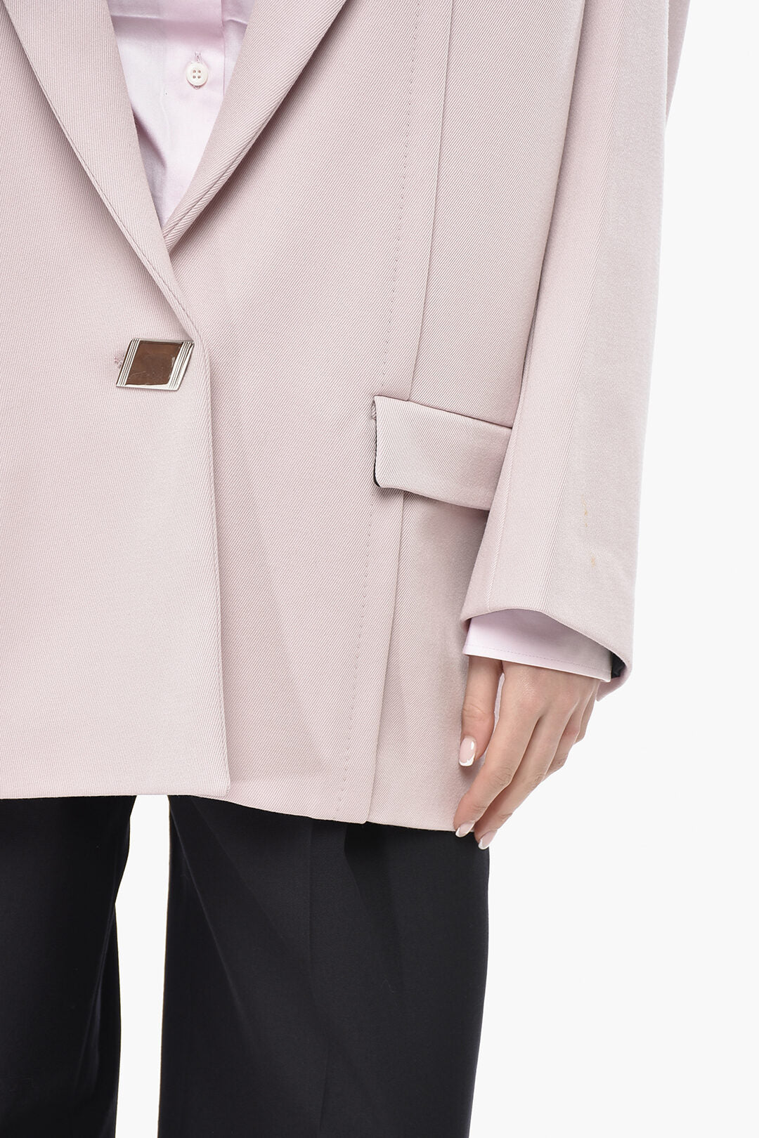 The Attico 3050~Oversized Wool-Blend Blazer With Padded Shoulders