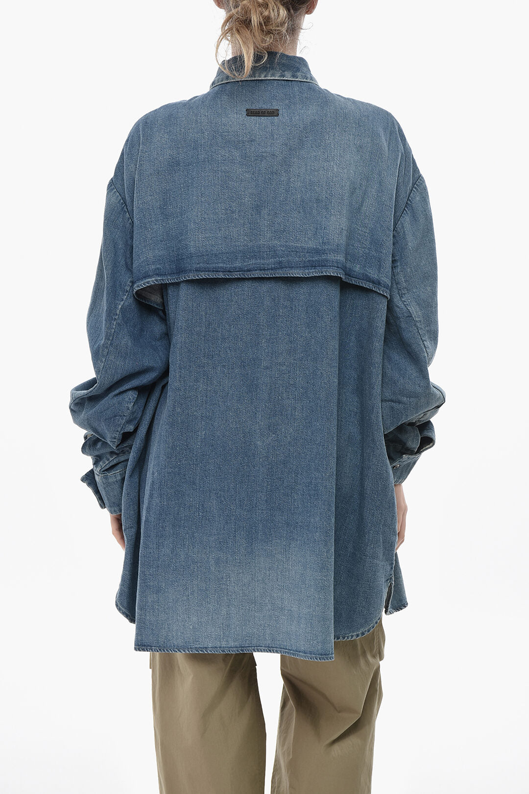 Fear of God 2405~Oversized Denim Shirt with Concealed Button Placket, view 2