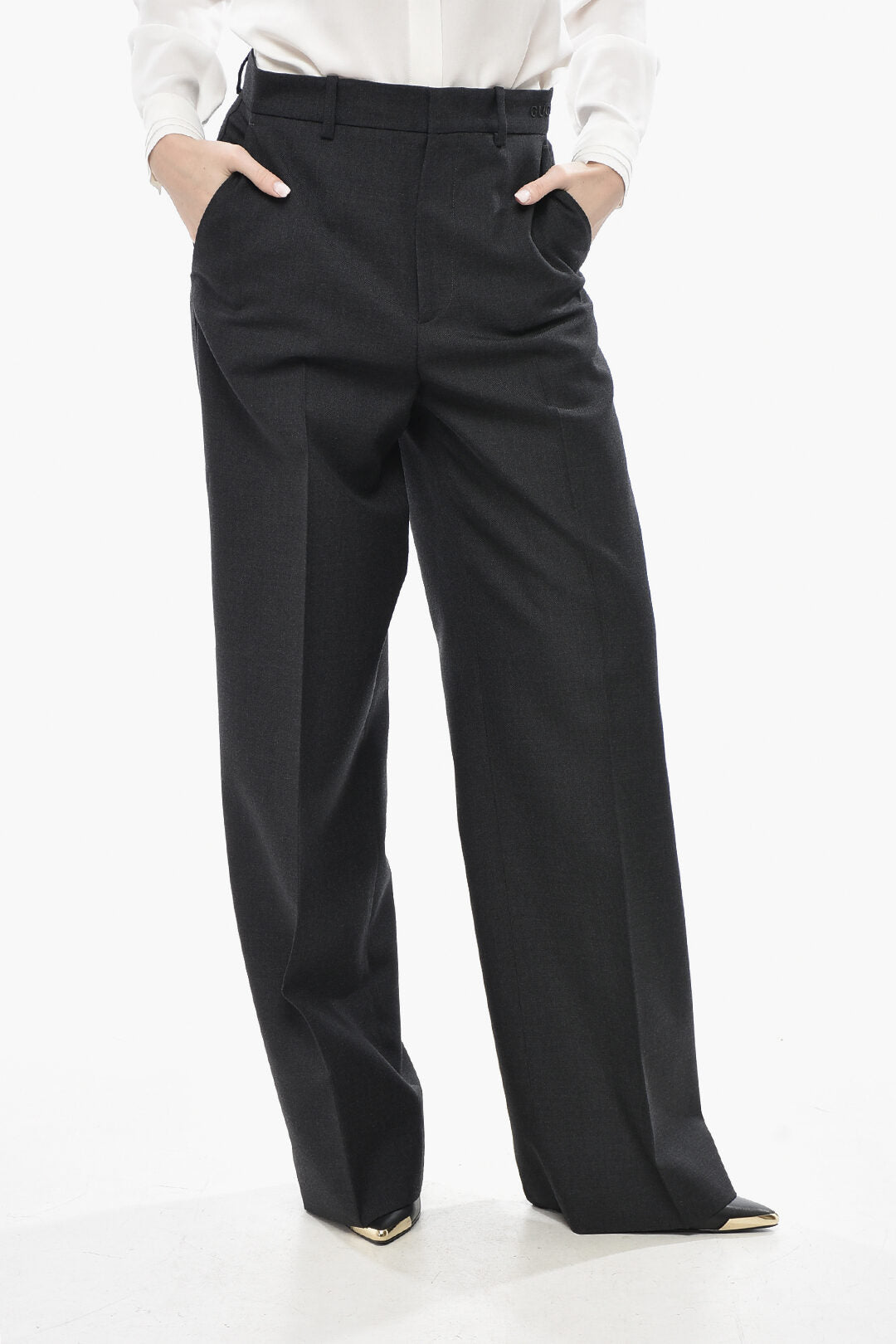 Gucci 3500~Wool Twill Straight-Leg Trousers
