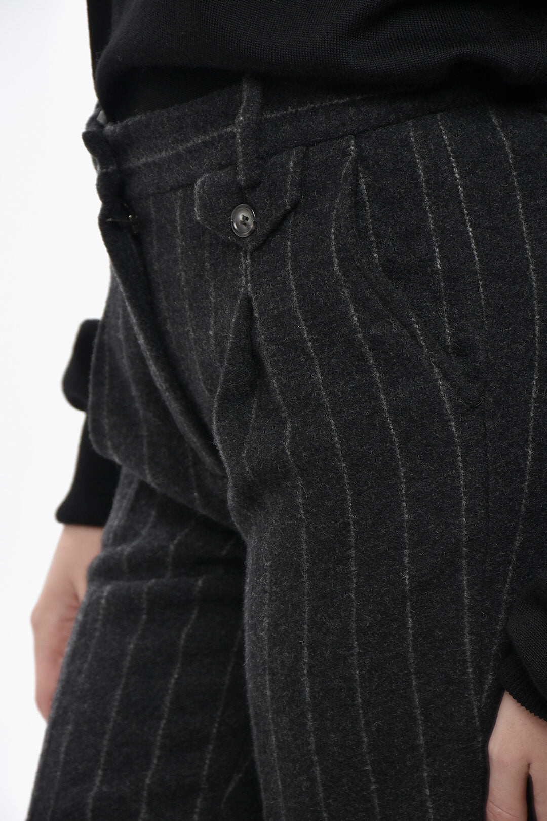 The Garment 2470~Pinstripe Wool-Blend Trousers, view 2