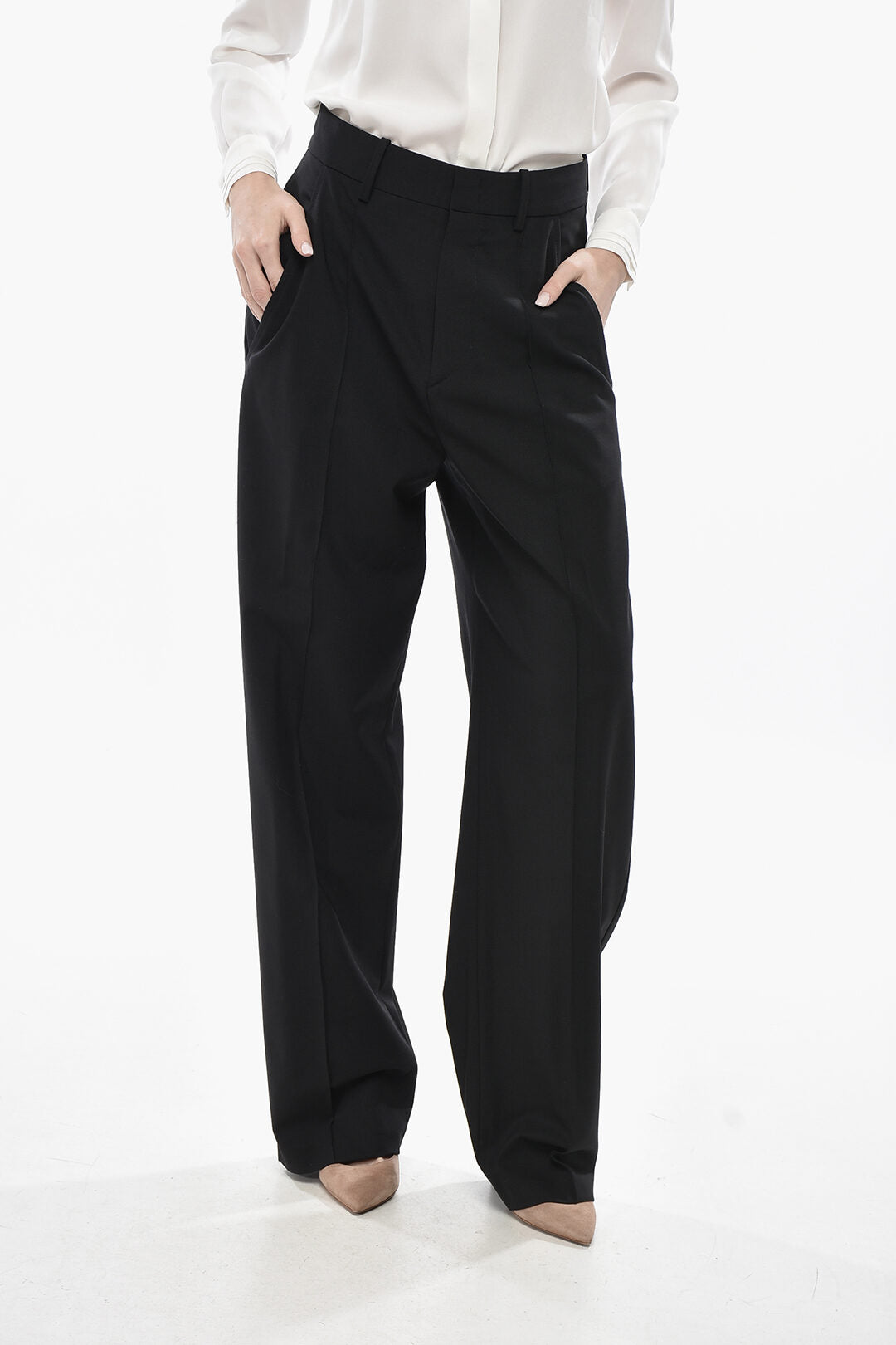 Isabel Marant 3500~Wool-Blend Trousers SOPIAVEA with Front Pleats