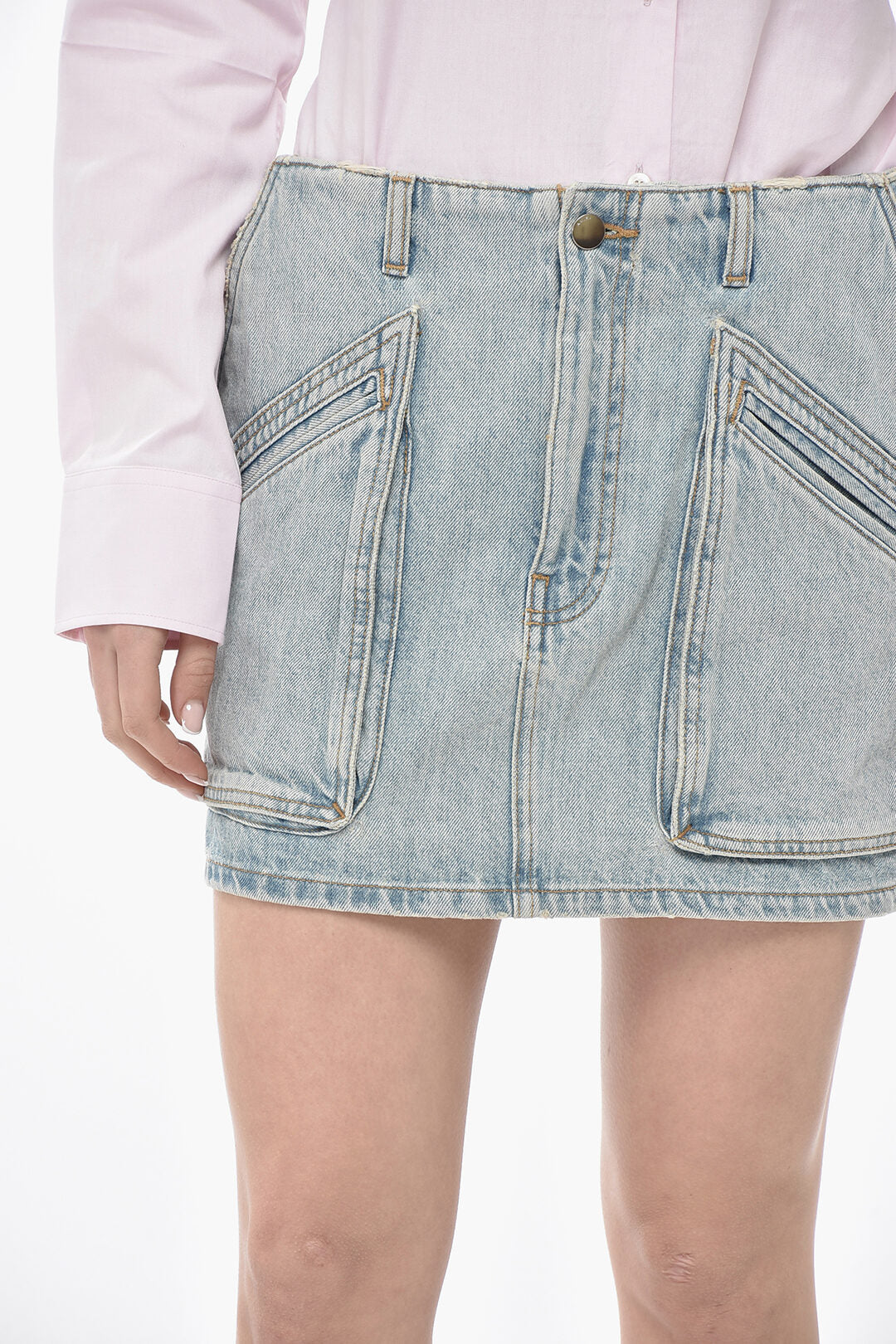 Amiri 2750~Denim Multi-Pocket Mini Skirt