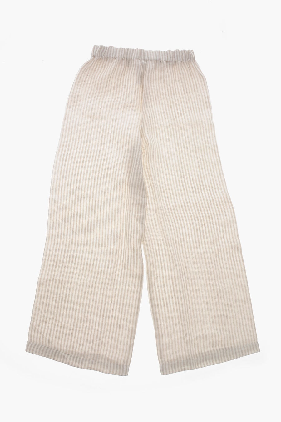 il gufo 2405~Straight-Fit Linen Herringbone Trousers with Awning Pattern, view 3